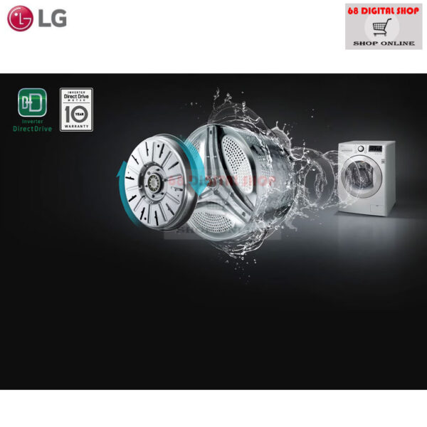 LG เครื่องซักผ้าฝาหน้า ระบบ Inverter Direct Drive ความจุซัก 8 กก. รุ่น FM1208N6W