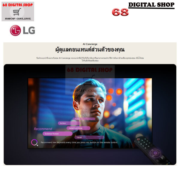 LG QNED 4K Smart TV Quantum Dot NanoCell α7 AI Processor 4K Gen6 LG ThinQ AI 86 นิ้ว รุ่น 86QNED80SRA