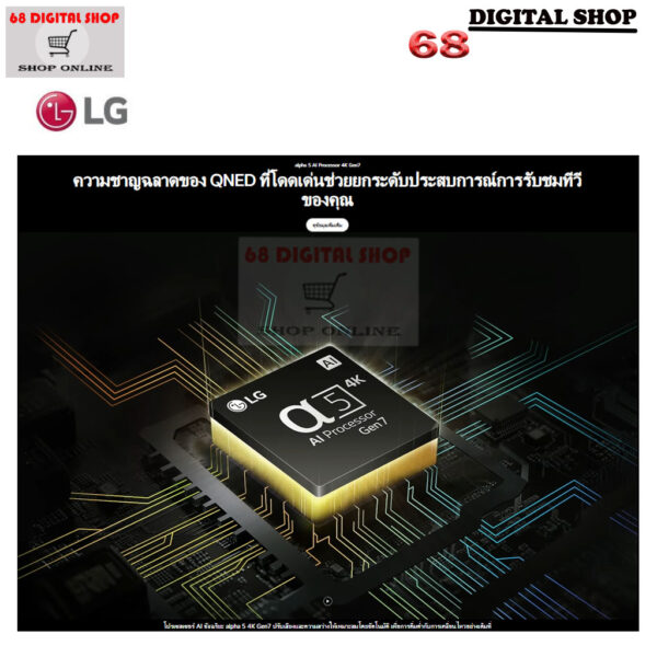LG QNED 4K Smart TV α5 AI Processor 4K Gen7 LG ThinQ AI 75 นิ้ว รุ่น 75QNED80TSA