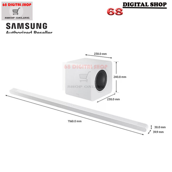 Samsung Soundbar Ultra Slim 3.1.2 Ch 330W รุ่น HW-S801D/XT (สีขาว WHITE)
