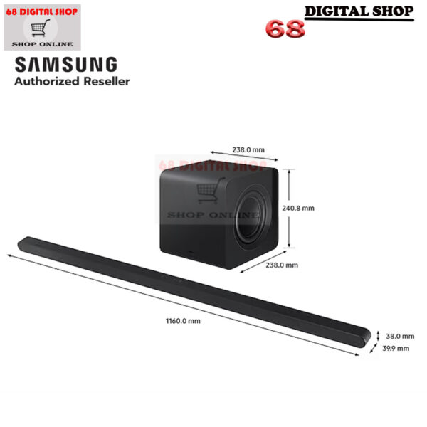 Samsung Soundbar Ultra Slim 3.1.2 Ch 330W รุ่น HW-S800D/XT (สีดำ BLACK)