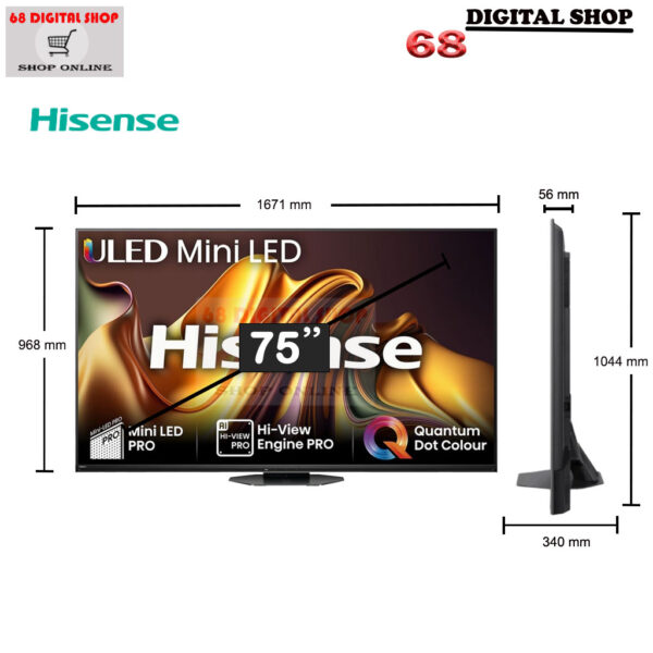 Hisense Mini-LED PRO ULED 4K VIDAA Smart TV 144 HZ 75 นิ้ว รุ่น 75U8N