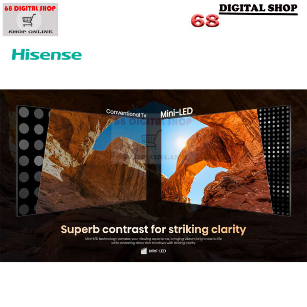 Hisense Mini-LED PRO ULED 4K VIDAA Smart TV 165 HZ 65 นิ้ว รุ่น 65U7Q