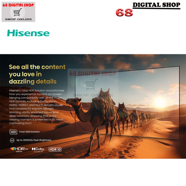 Hisense Mini-LED PRO ULED 4K VIDAA Smart TV 144 HZ 75 นิ้ว รุ่น 75U8N