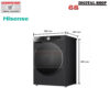 Hisense Washer and dryer เครื่องซักผ้าฝาหน้า ความจุซัก12kg. / อบ 8kg. AI Wash รุ่น WD5S1243BB