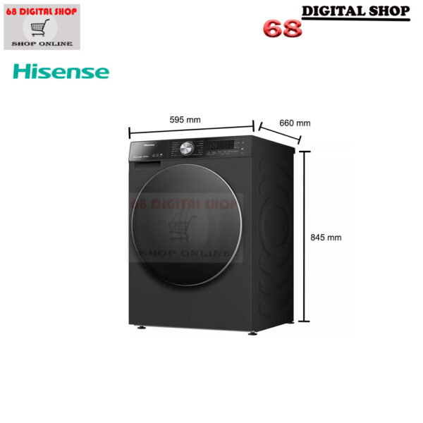 Hisense Washer and dryer เครื่องซักผ้าฝาหน้า ความจุซัก12kg. / อบ 8kg. AI Wash รุ่น WD5S1243BB