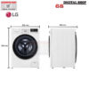 LG Washer and dryer เครื่องซักผ้าฝาหน้า ความจุซัก10kg. / อบ 7kg รุ่น FV1410H4W