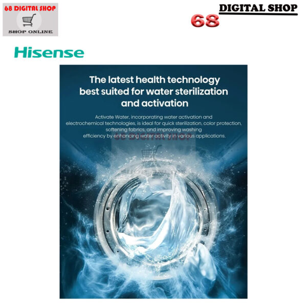 Hisense Washer and dryer เครื่องซักผ้าฝาหน้า ความจุซัก12kg. / อบ 8kg. AI Wash รุ่น WD5S1243BB