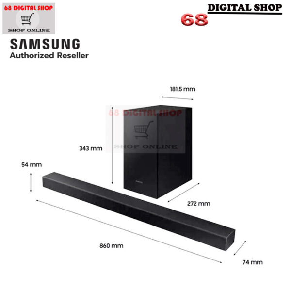 Samsung HW-T420 Soundbar T-Series ซัมซุงซาวด์บาร์ 150 วัตต์ 2.1 CH รุ่น HW-T420/XT