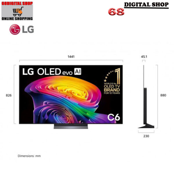 lg oled smart tv 4k 65 inch model oled65c6psa dimension LG OLED evo 4K Smart TV VRR 165Hz 65 นิ้ว รุ่น OLED65C6PSA