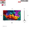lg mini led 85 inch 85qned70bsa dimension LG QNED Mini LED AI 4K Smart TV 85 นิ้ว รุ่น 85QNED70BSA
