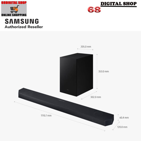 samsung-soundbar-q-serise-hw-q600hxt-dimension Samsung Soundbar Q-Series 3.1.2ch 320 วัตต์ รุ่น HW-Q600H/XT