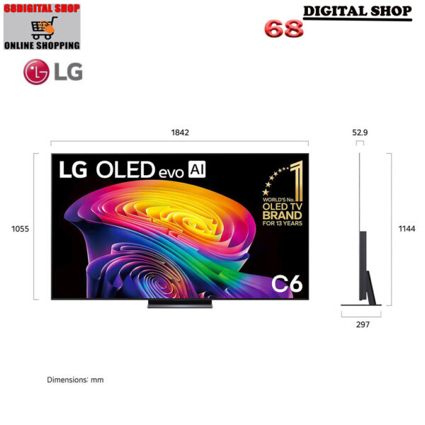 lg oled smart tv 4k 83 inch model oled83c6psa dimension LG OLED evo 4K Smart TV VRR 165Hz 83 นิ้ว รุ่น OLED83C6PSA